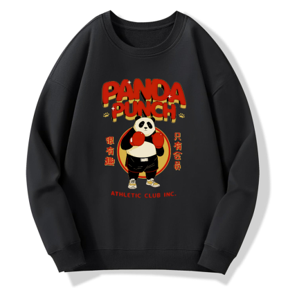 Panda Boxing Sports Club Cotton Pullover Sweatshirt