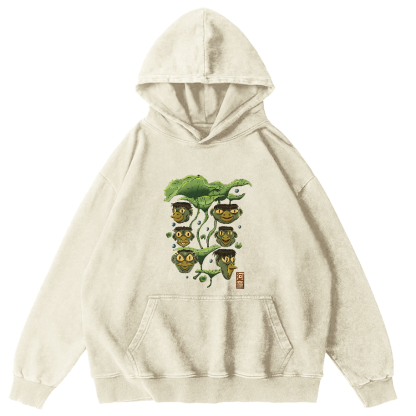 Cute Cartoon Pattern Japanese Style Vintage Distressed Hoodie-Zazasy