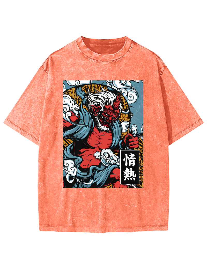 Passionate Japanese Text Vintage Distressed T-shirt-Zazasy