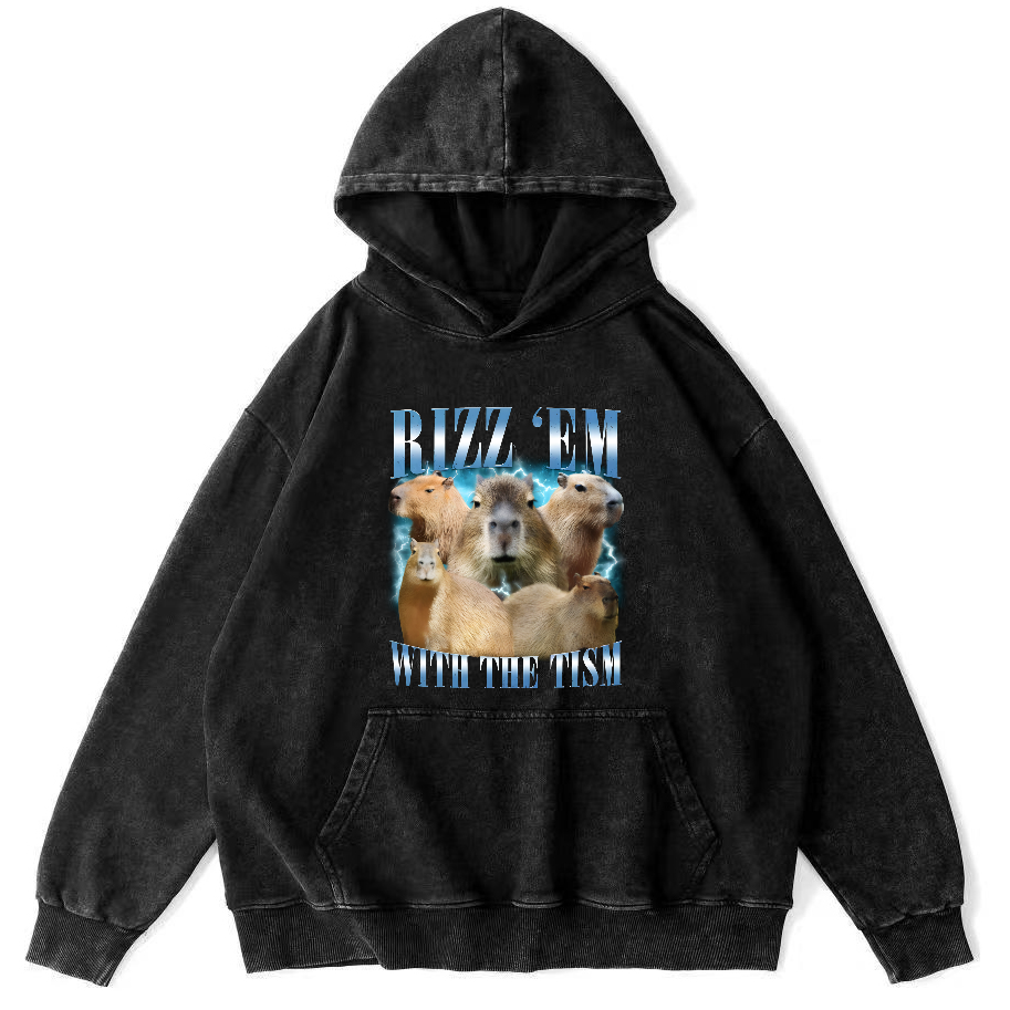 Rizz Em With The Tish Vintage Washed Hoodie-Zazasy