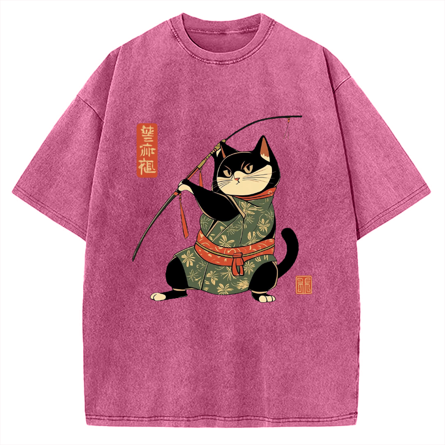 Japan Cat Archery Vintage Washed T-shirt