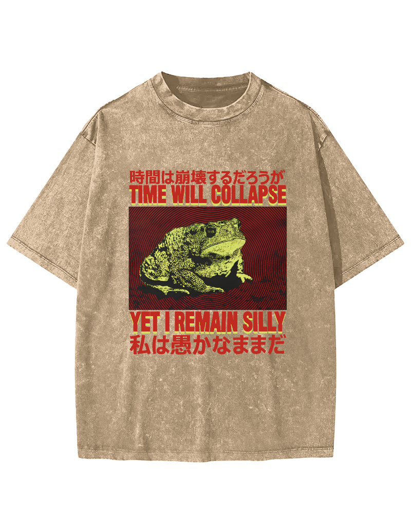 Retro Frog Japanese Style Vintage Distressed T-shirt-Zazasy