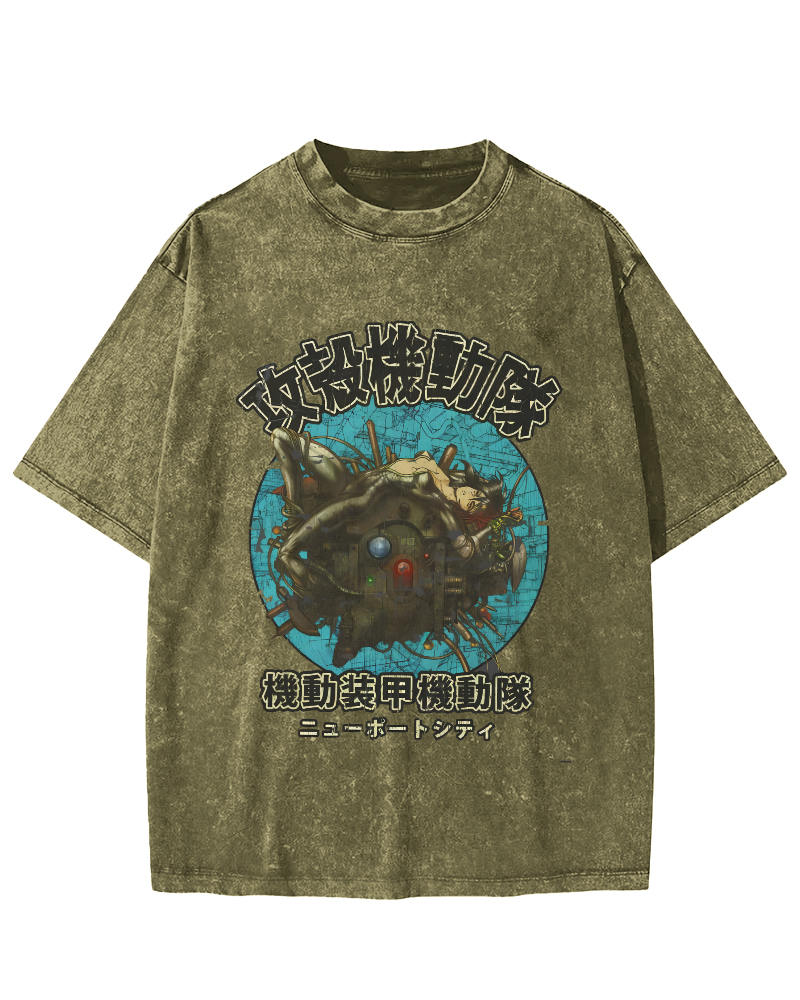 Japanese Armored Mechanical Team Vintage Distressed T-shirt-Zazasy