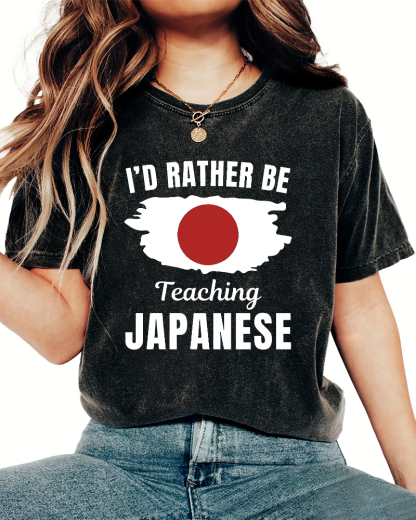 Id Rather Be Japanese  Vintage Washed T-shirt-Zazasy