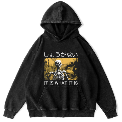 Retro Skeleton Japanese Style Vintage Distressed Hoodie-Zazasy