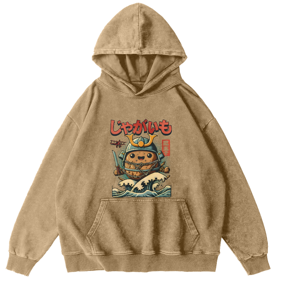 Retro Cartoon Japanese Style Vintage Distressed Hoodie-Zazasy