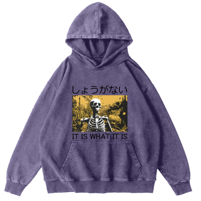 Retro Skeleton Japanese Style Vintage Distressed Hoodie-Zazasy