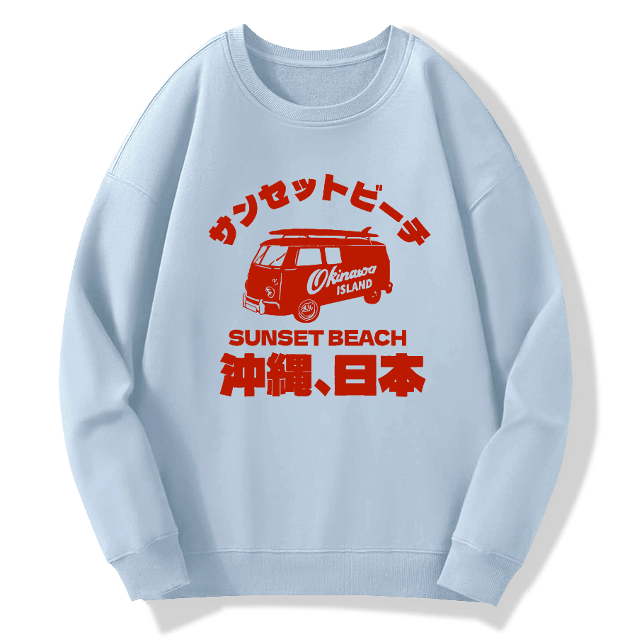 okinawa island Cotton Pullover Sweatshirt