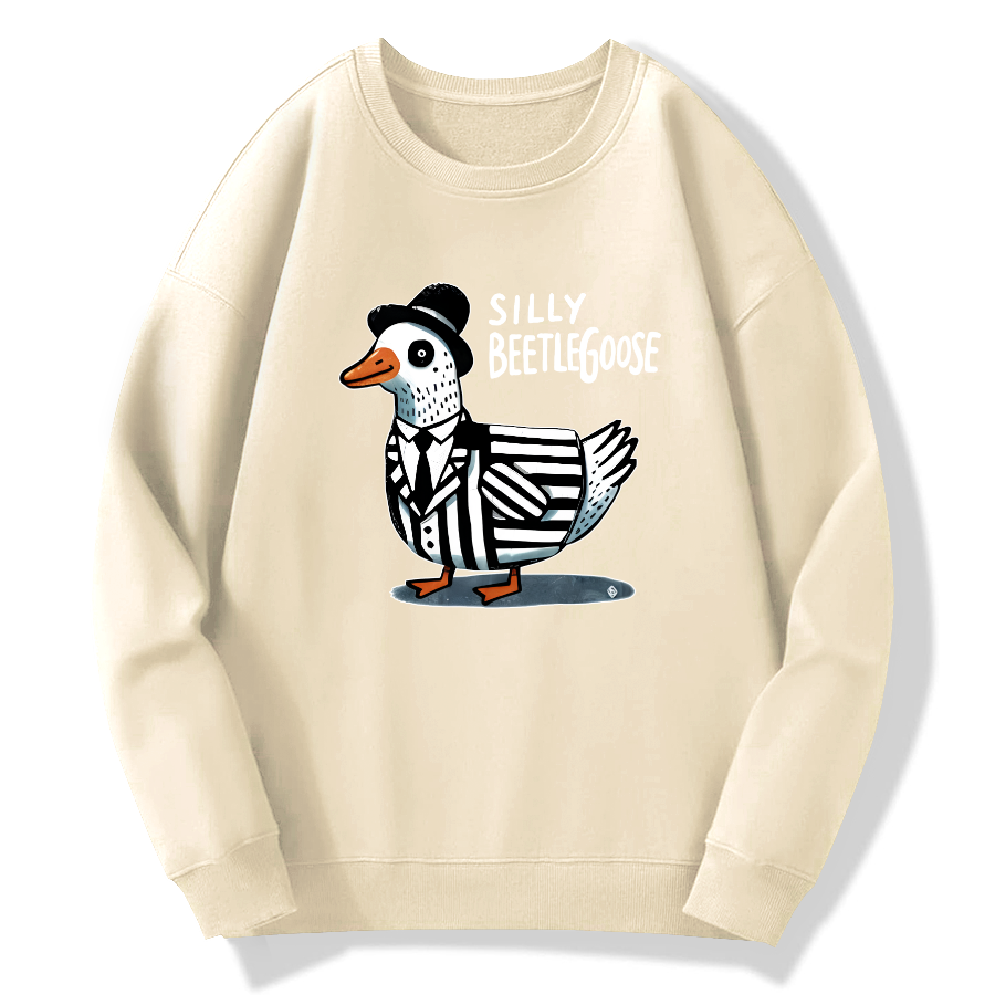Beetle Goose Cotton Pullover Sweatshirt