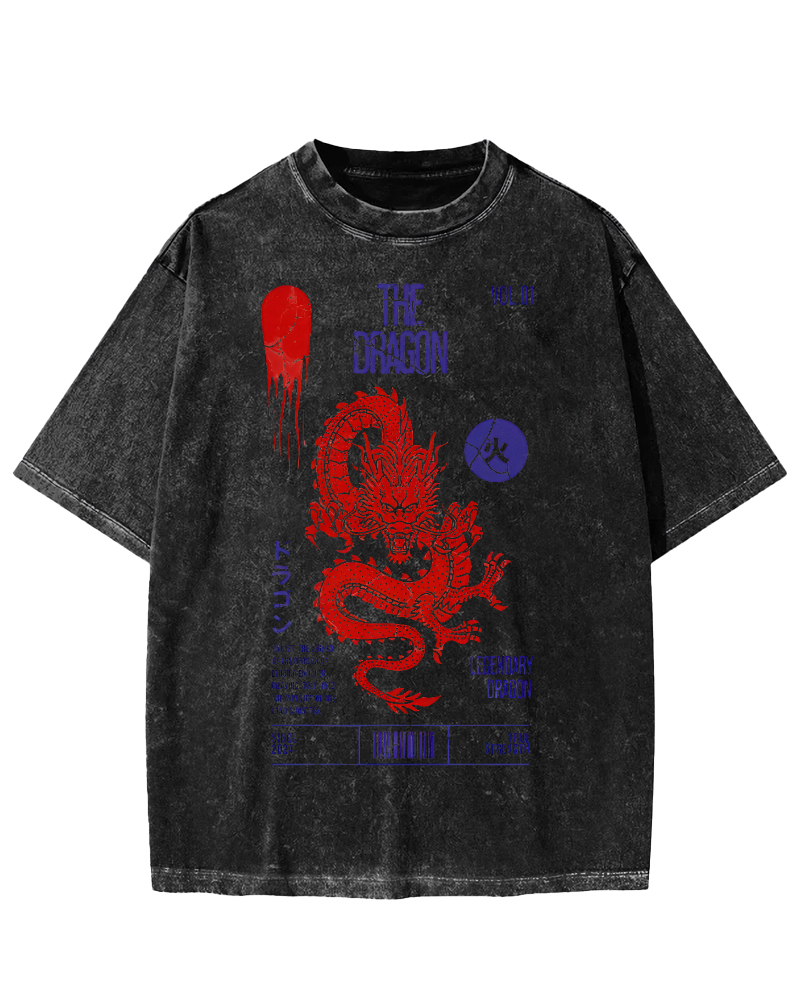 Japanese Dragon Vintage Washed T-shirt