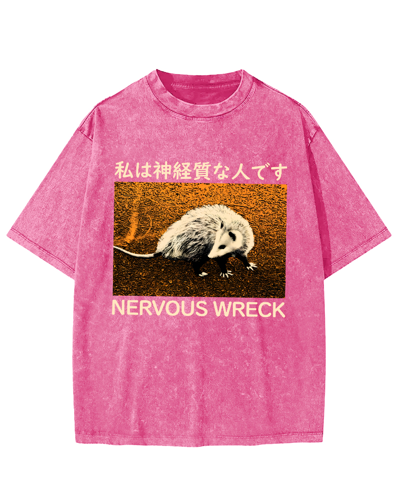 Nervous Wreck The Japanese Style Opossum Vintage Distressed T-shirt-Zazasy