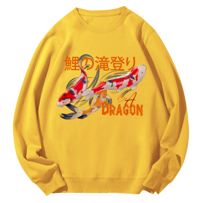 Japanese Koi Fish  Round Neck Sweatshirt-Zazasy