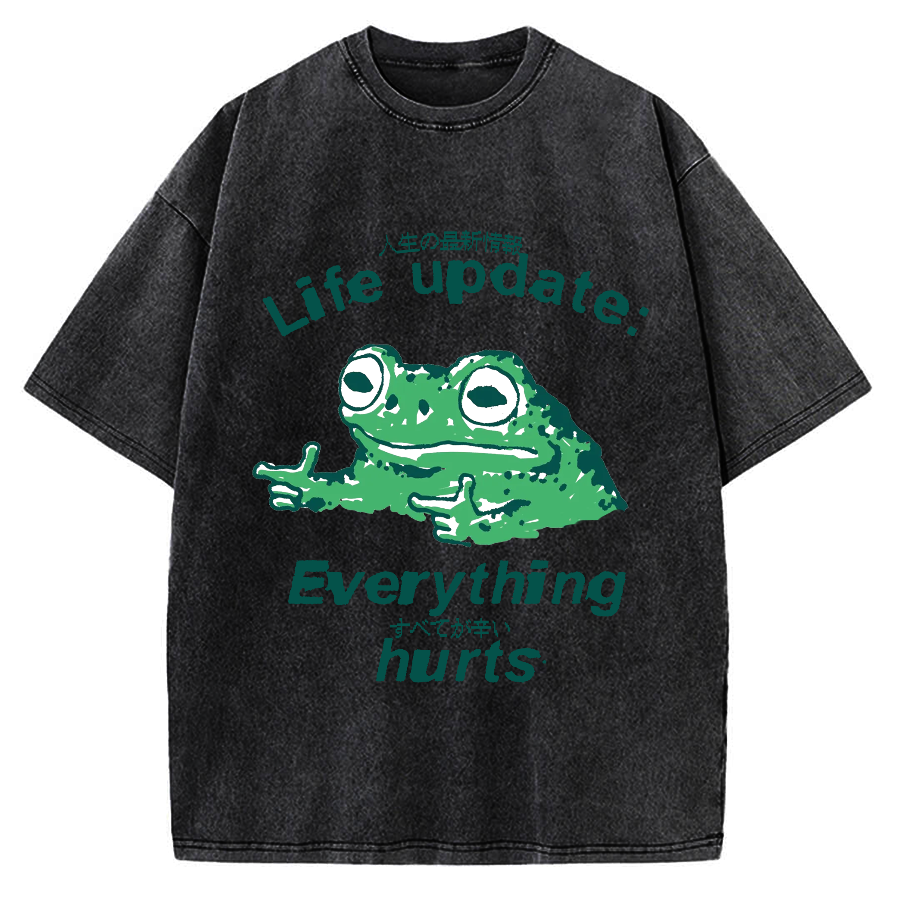 Life Update Harts Frog Vintage Washed T-shirt