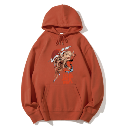 Japanese Octopus Cotton Hoodie