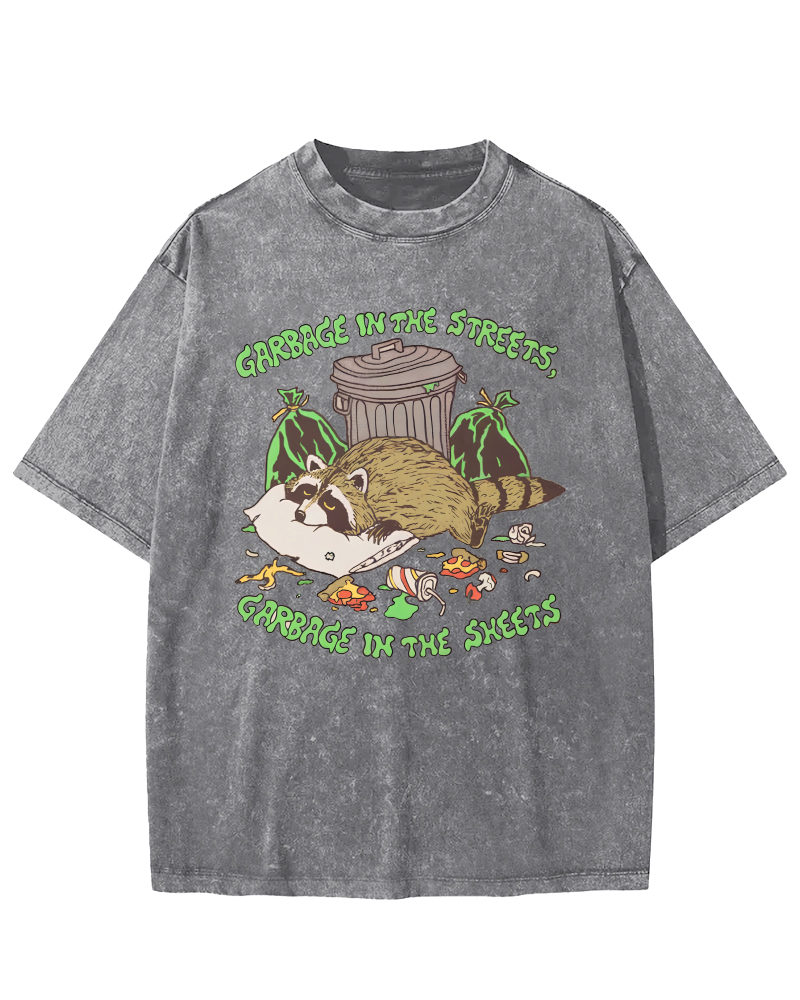 A raccoon That is Well Fed And Sleeping Vintage Distressed T-shirt-Zazasy