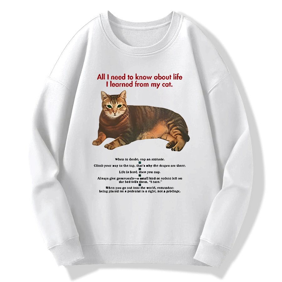 Cat Retro Cotton Pullover Sweatshirt
