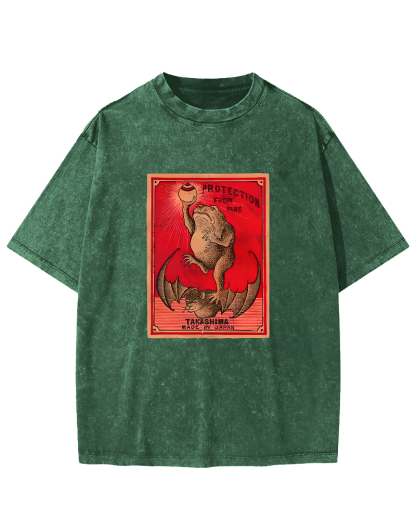 Japanese Matches Frog & Bat Washed T-Shirt-Zazasy
