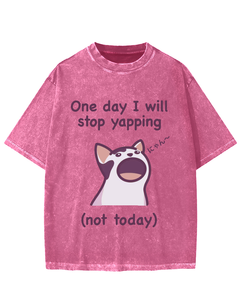 Yapping Cat Vintage Washed T-shirt