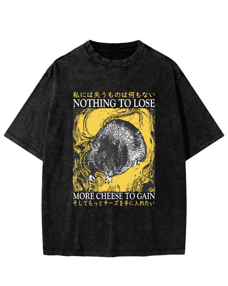 Mouse Pattern Japanese Style Vintage Distressed T-shirt-Zazasy