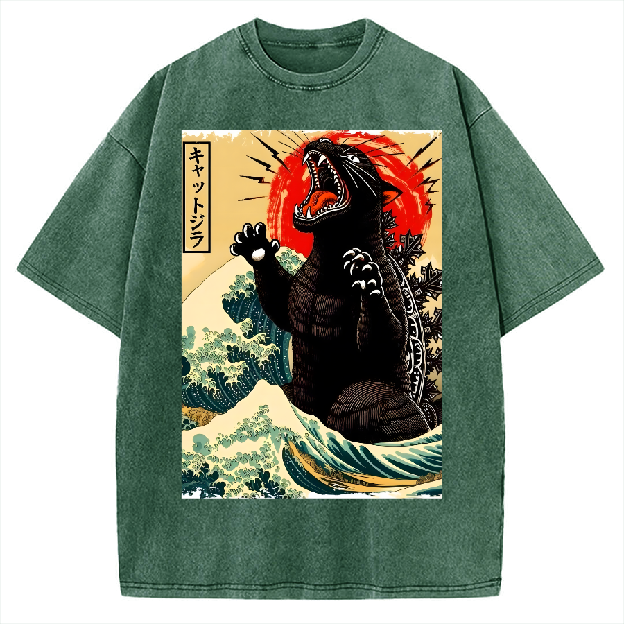 Monster Ukiyoe Vintage Washed T-shirt