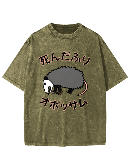 Japanese Mouse Vintage Distressed T-shirt-Zazasy