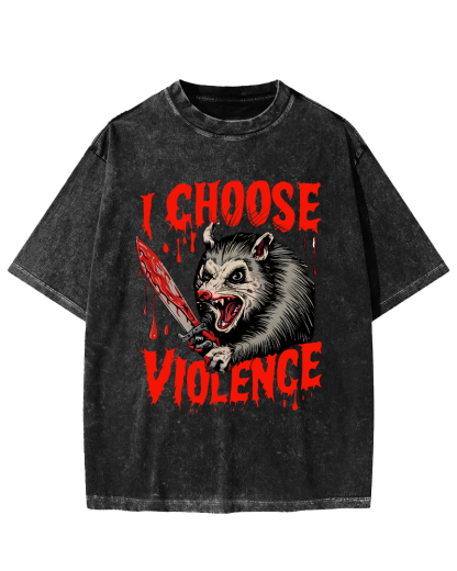 I Choose Violence Vintage Distressed T-shirt-Zazasy