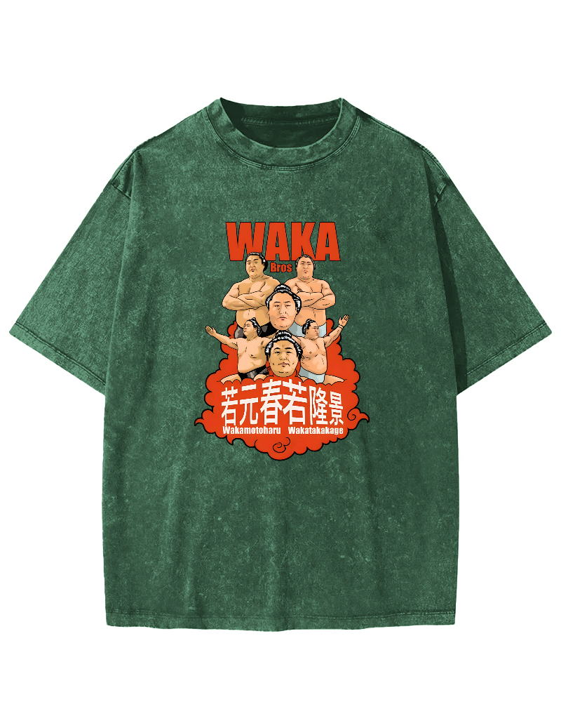Japanese sumo wrestler Vintage Washed T-shirt
