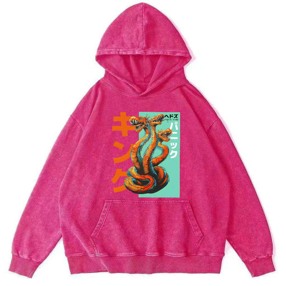 Queen Hydra Monster  Vintage Washed Hoodie-Zazasy