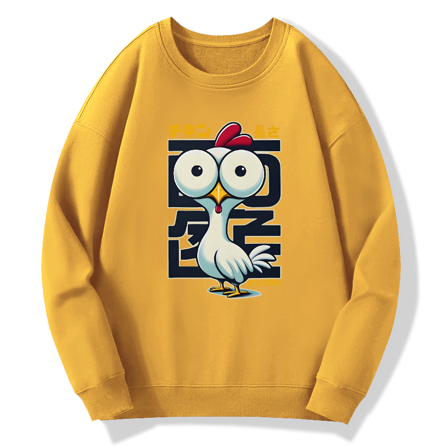 Interesting Big eyed Chicken Cotton Pullover Sweatshirt