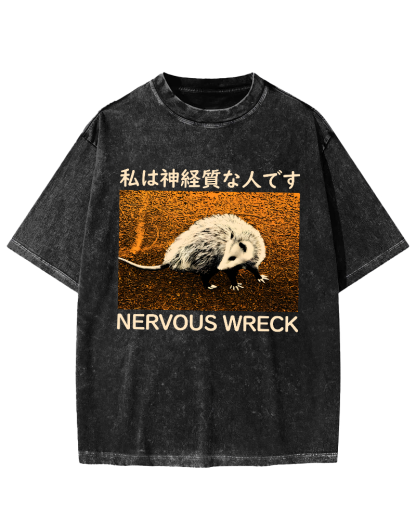 Nervous Wreck The Japanese Style Opossum Vintage Distressed T-shirt-Zazasy