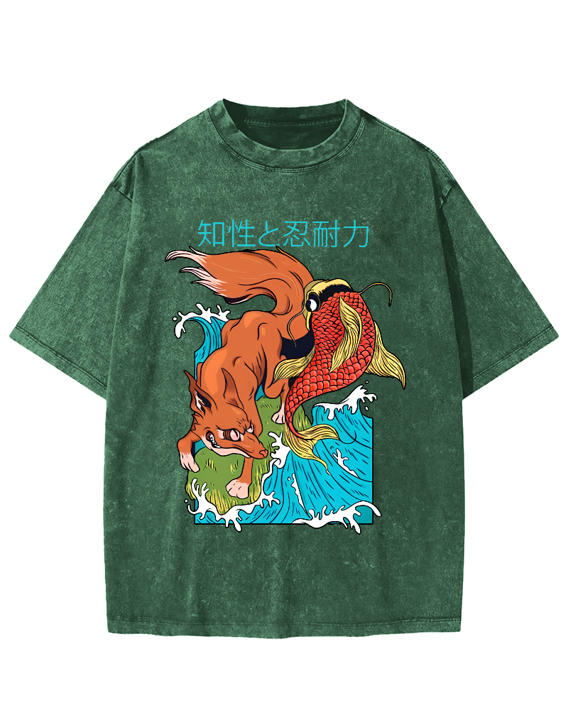 Intellectual Endurance Japanese Style Vintage Distressed T-shirt-Zazasy