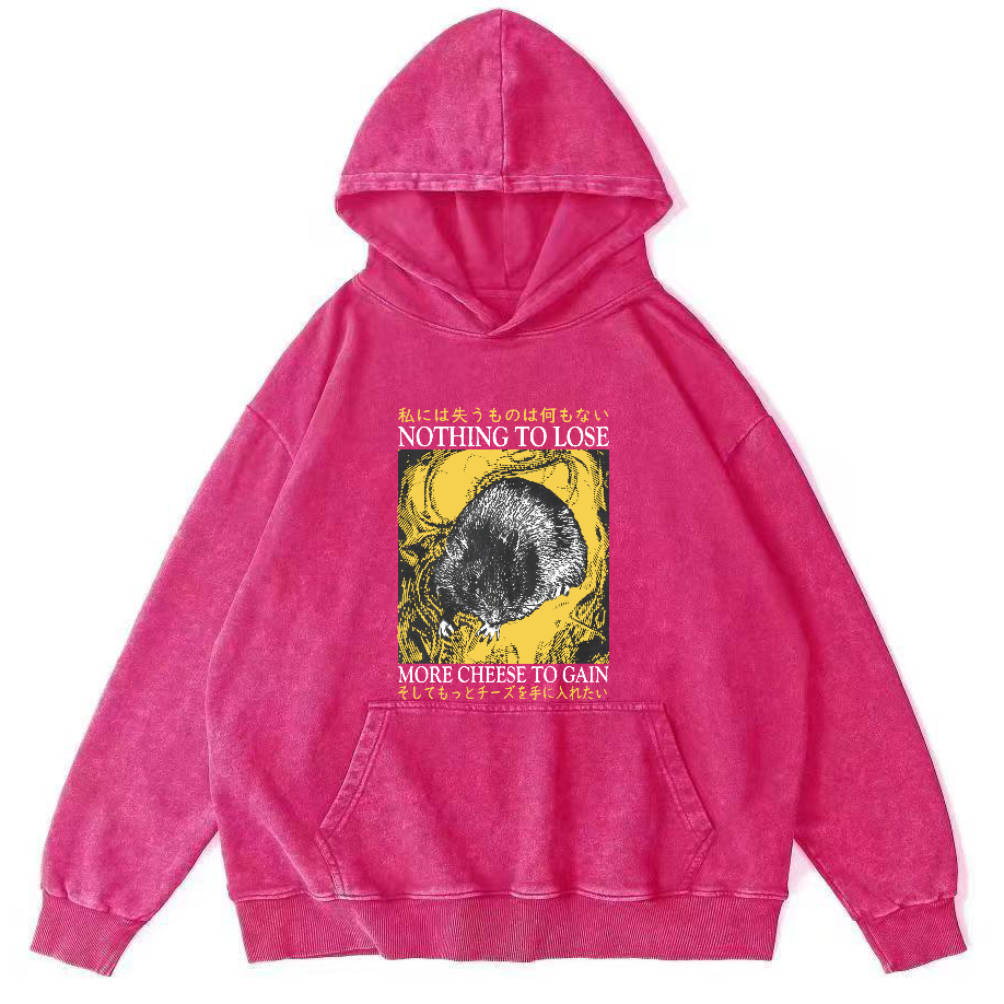 Mouse Pattern Japanese Sstyle Vintage Distressed Hoodie-Zazasy