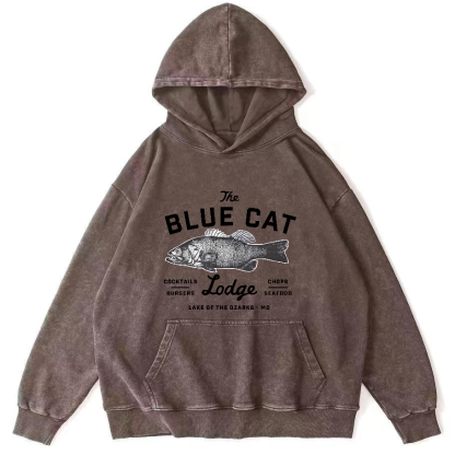 Japanese Seafood Market Pattern Vintage Distressed Hoodie-Zazasy