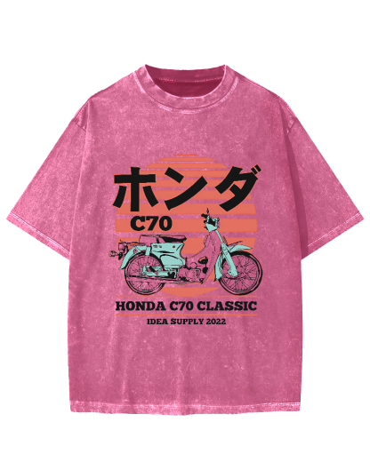 Japanese retro motorcycle Vintage Washed T-shirt