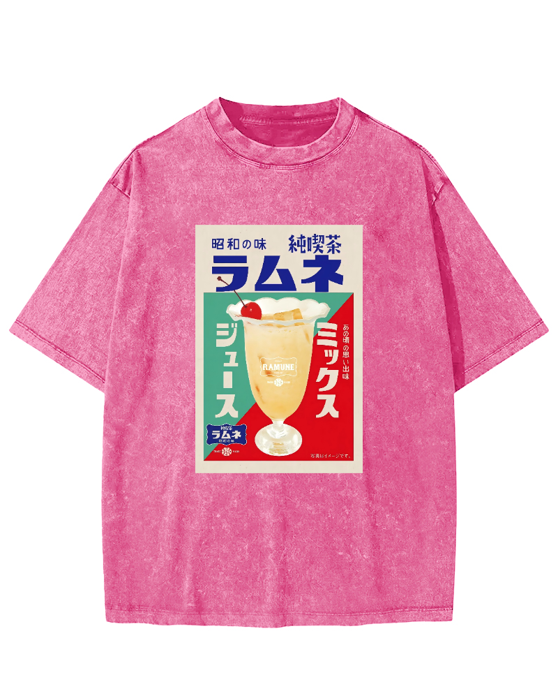 Ramune Japanese carbonated soft drink Vintage Washed T-shirt