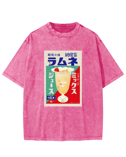 Ramune Japanese carbonated soft drink Vintage Washed T-shirt