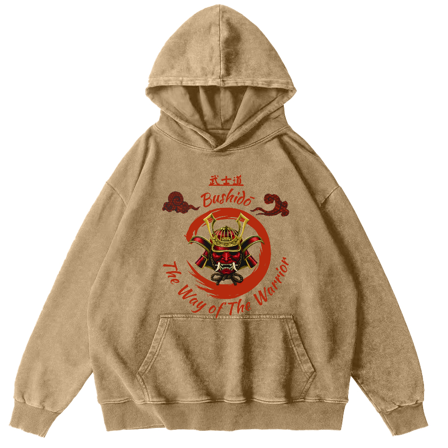 Samurai Spirit Vintage Distressed Hoodie-Zazasy