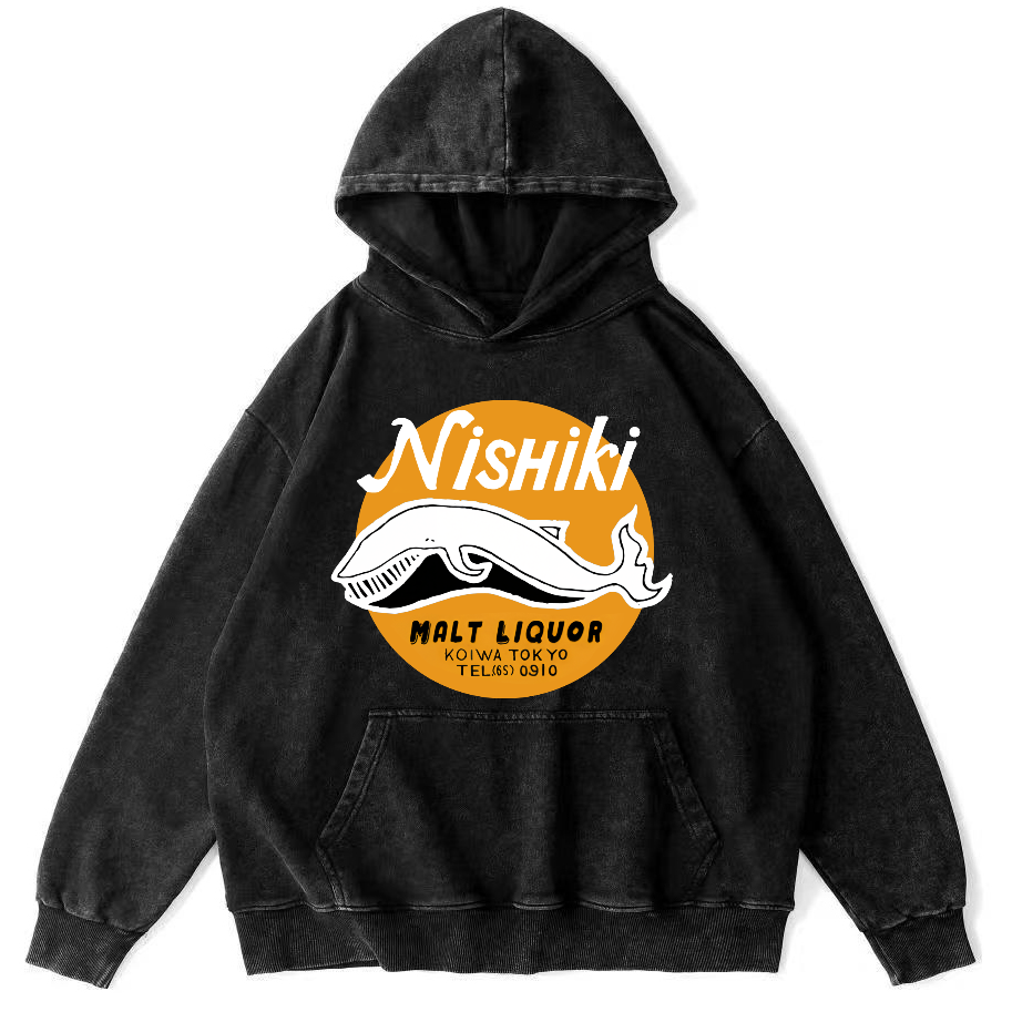 Ximu Whale Vintage Distressed Hoodie-Zazasy