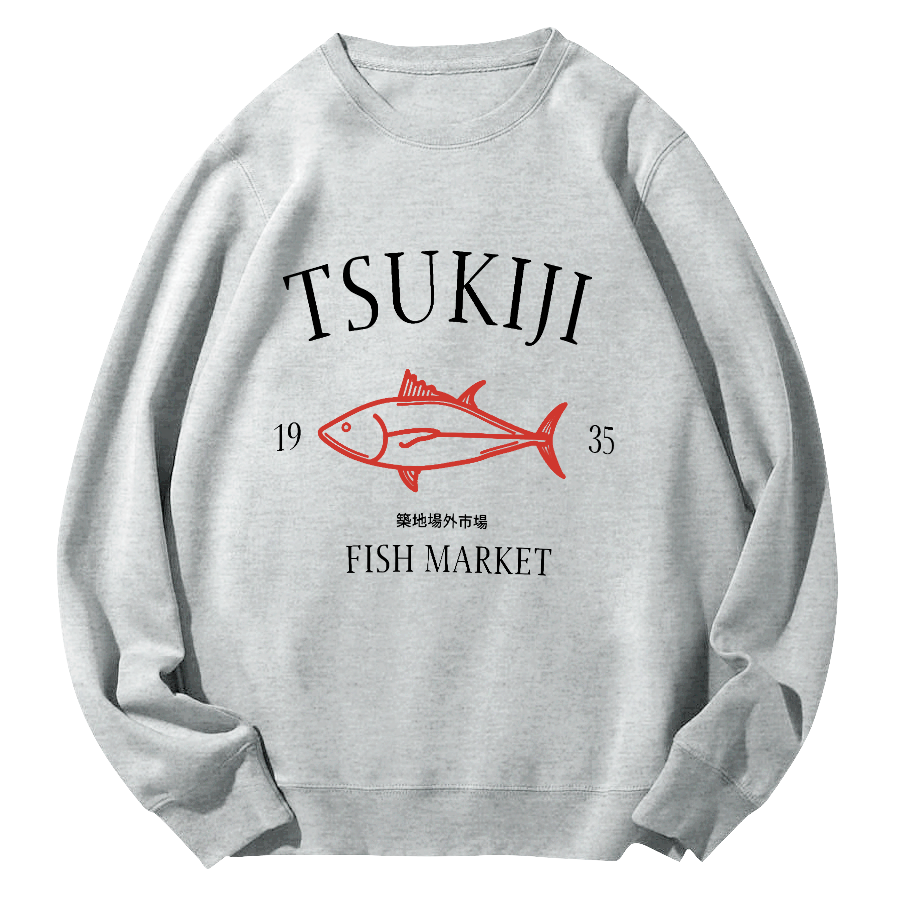 Japan's Tsukiji Off Market Round Neck Sweatshirt-Zazasy