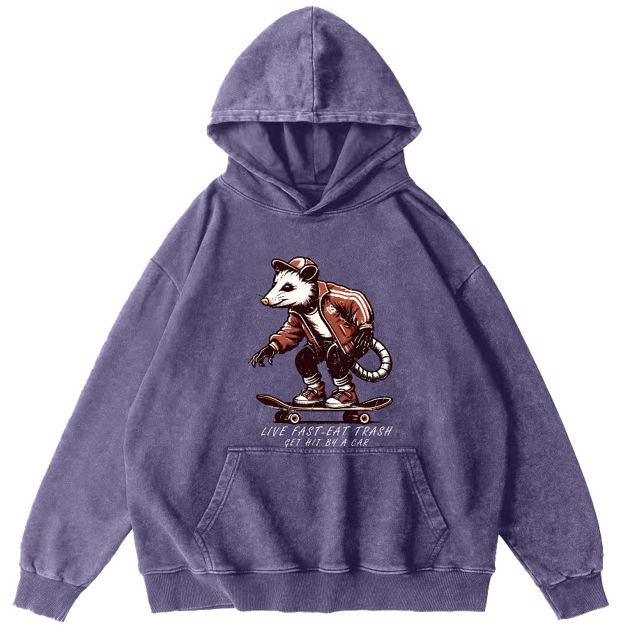 I like Skateboarding Vintage Distressed Hoodie-Zazasy