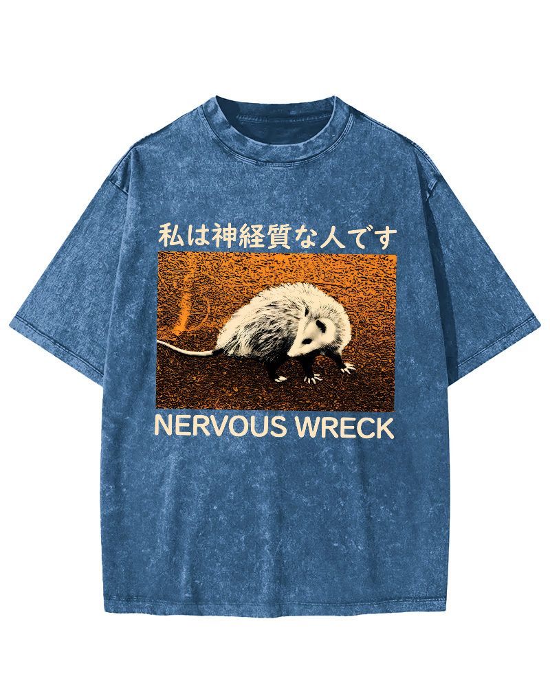 Nervous Wreck The Japanese Style Opossum Vintage Distressed T-shirt-Zazasy