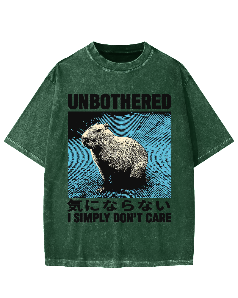 Unbothered Capybara Vintage Washed T-shirt