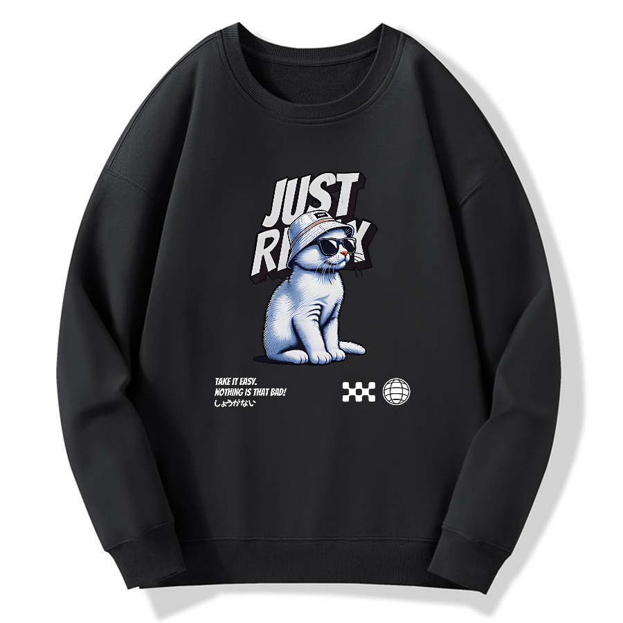 Just Relax Cotton Pullover Sweatshirt