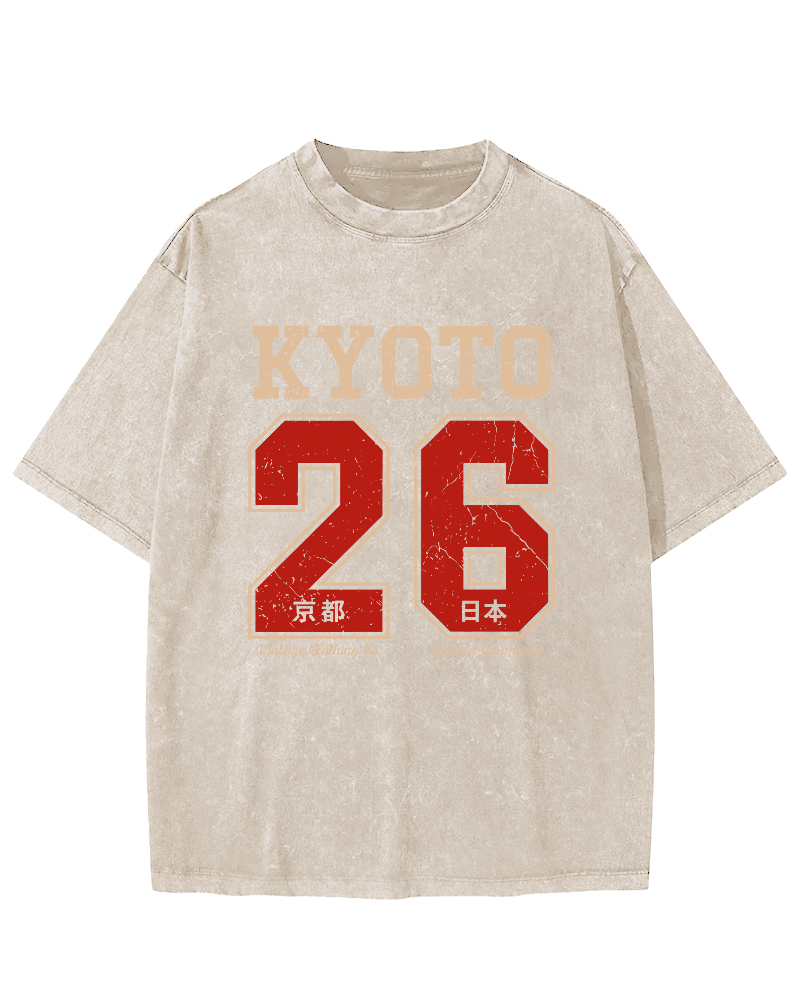 Kyoto Japan No. 26 Vintage Washed T-shirt-Zazasy