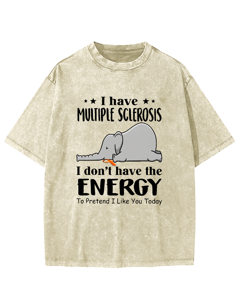 I Don't Have The Energy To Pretend I Like You Today Vintage Distressed T-shirt-Zazasy