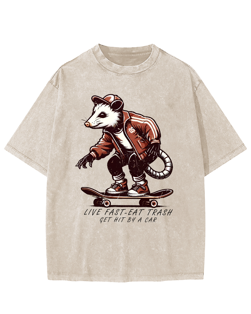I Like Skateboarding Vintage Distressed T-shirt-Zazasy