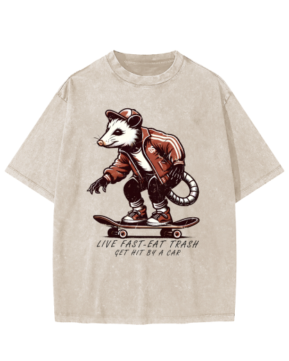 I Like Skateboarding Vintage Distressed T-shirt-Zazasy