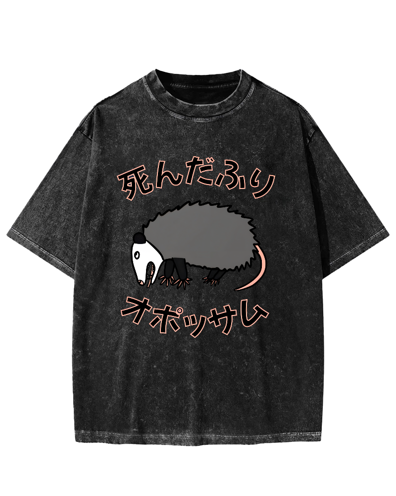 Japanese Mouse Vintage Distressed T-shirt-Zazasy