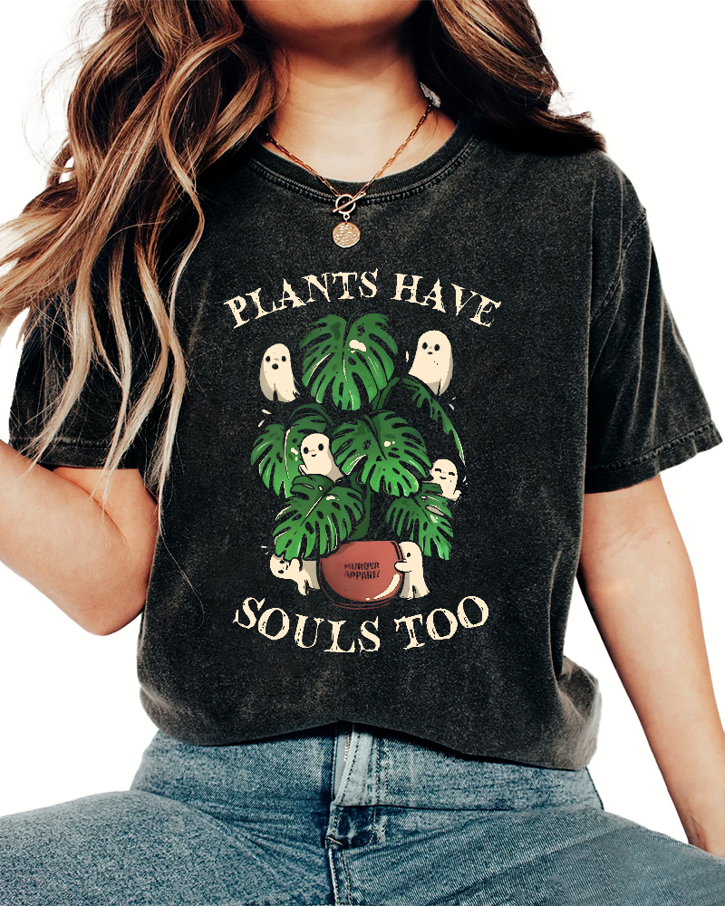 Plants Have Souls Too Vintage Washed T-shirt-Zazasy