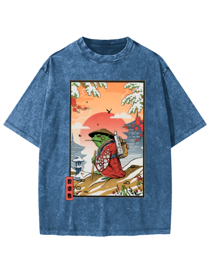 Wanderer Japanese Vintage Washed T-shirt-Zazasy